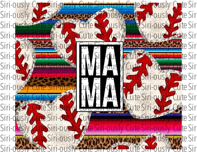 Baseball - Serape And Leopard Mama Or Mini Straight Tumbler