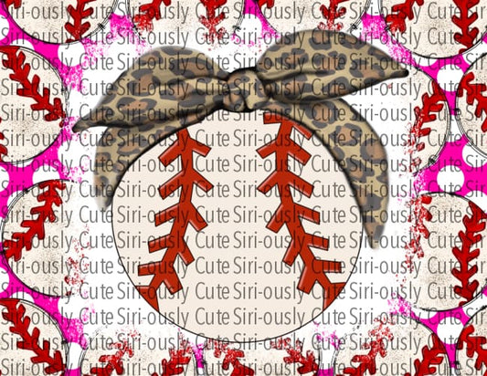 Baseball With Leopard Headband - Straight Tumbler