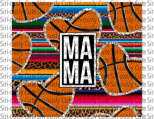 Basketball Leopard And Serape Mama Straight Tumbler