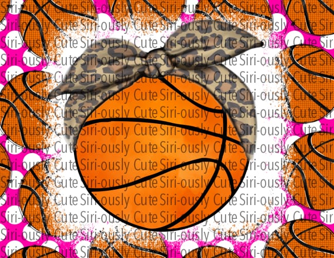 Basketball With Leopard Headband - Straight Tumbler