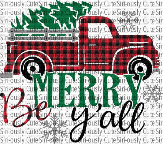 Be Merry Yall - Buffalo Plaid