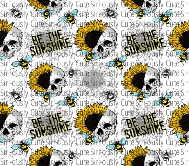 Be The Sunshine - Floral Skull Straight Tumbler