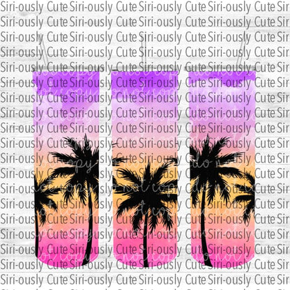 Beach Scene Pink Purple Orange - Straight Tumbler