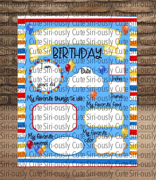 Birthday Board - Blue