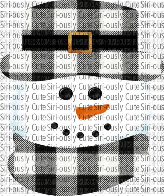 Black And White Plaid Snowman Face