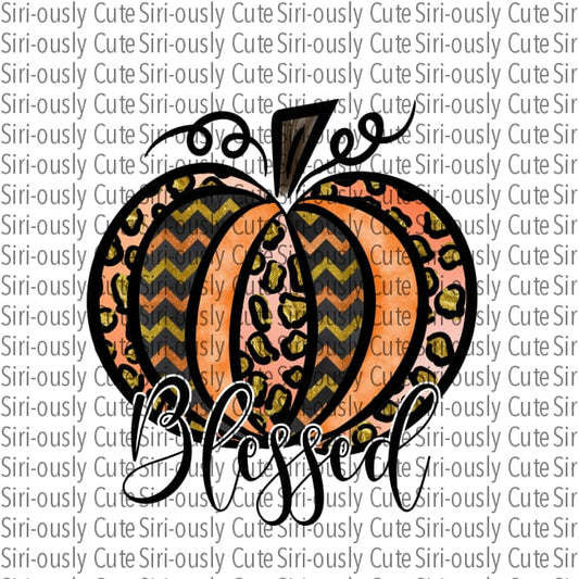 Blessed Pumpkin - Leopard And Chevron