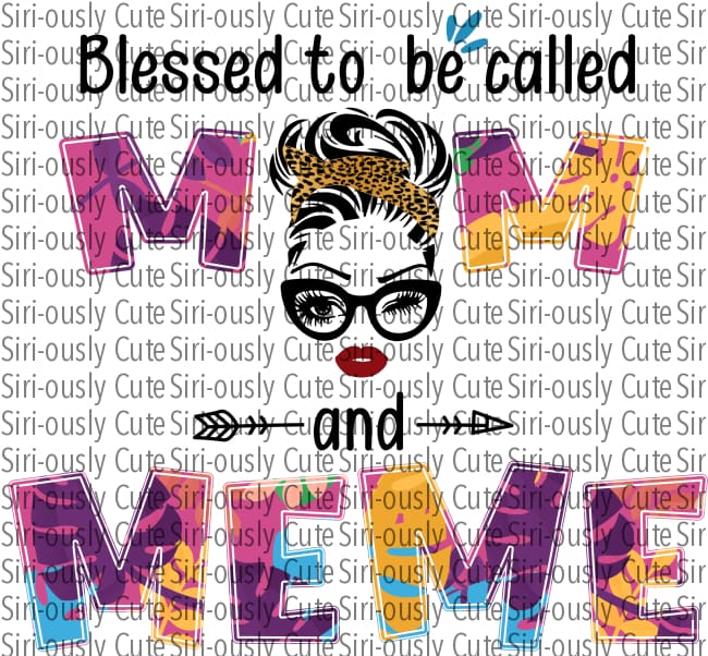 Blessed To Be Called Mom And Meme - Tropical Letters Leopard Headband