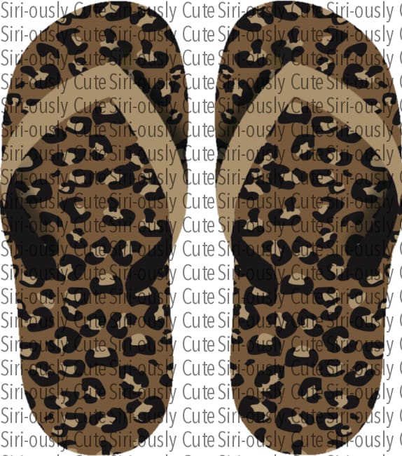 Brown And Tan Leopard Print Flip Flop Earrings