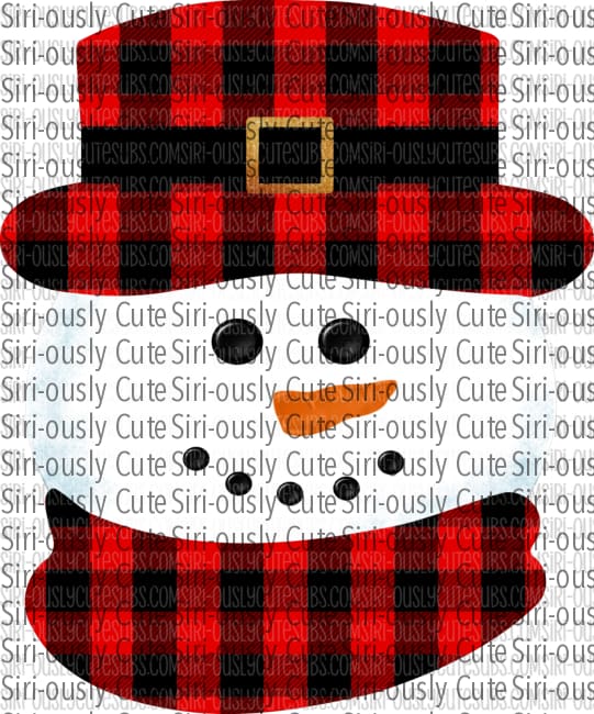 Buffalo Plaid Snowman Face