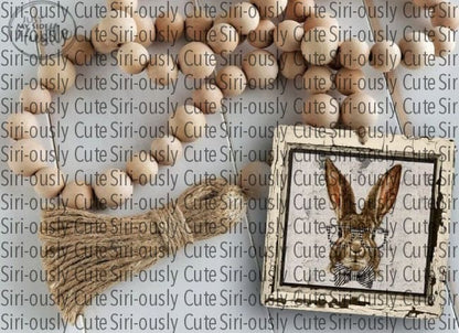 Bunny With Glasses And Distressed Wooden Frame