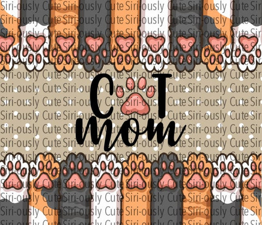 Cat Mom - Beige Polka Dots Straight Tumbler