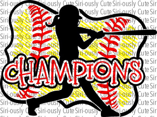 Champions - Softball Girl With Bat