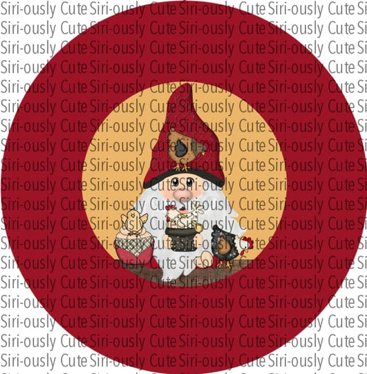 Chicken Gnome Round Sublimation Transfer