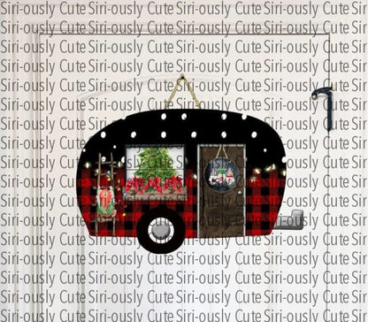 Christmas Camper With Tree Through Window