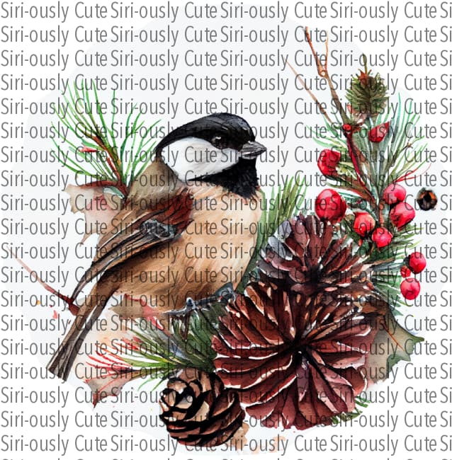 Christmas Chickadee 2 Wind Spinner Sublimation Transfer