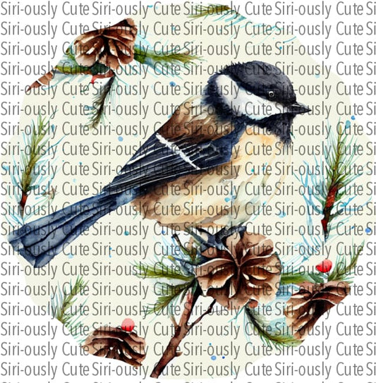 Christmas Chickadee 4 Wind Spinner Sublimation Transfer