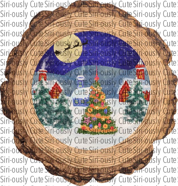 Christmas Scene - Wood Slice