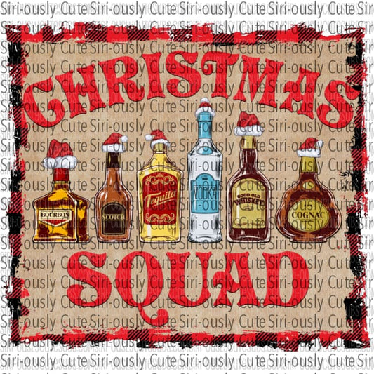 Christmas Squad - Alcohol With Plaid Border