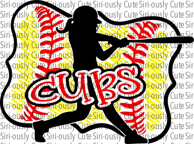 Cubs - Softball Girl With Bat