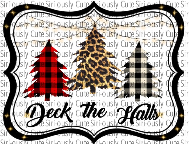 Deck The Halls - Plaid And Leopard Tree Trio