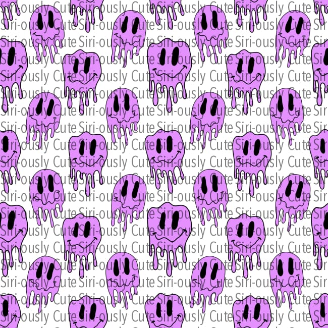 Drippy Face - Small Purple Straight Tumbler Sublimation Transfer