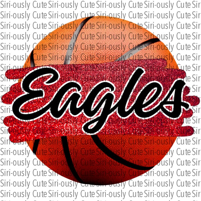 Eagles - Red Glitter Basketball