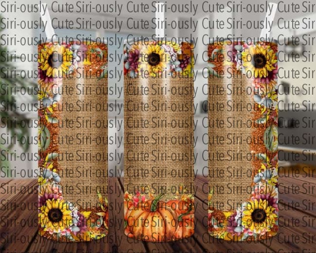 Fall Pumpkin With Sunflowers - 20Oz Straight Tumbler