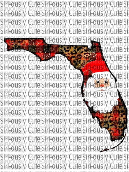 Florida - Buffalo Plaid With Santa Face