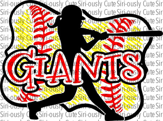 Giants - Softball Girl With Bat