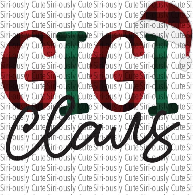 Gigi Claus - Red And Green Plaid With Santa Hat