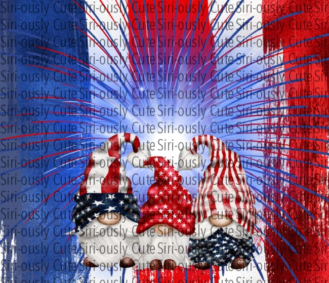 Gnomes With Firework And Patriotic Brushstrokes Straight Tumbler