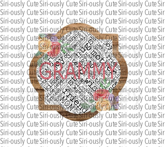 Grammy Pink With Wood Border Quarterfoil