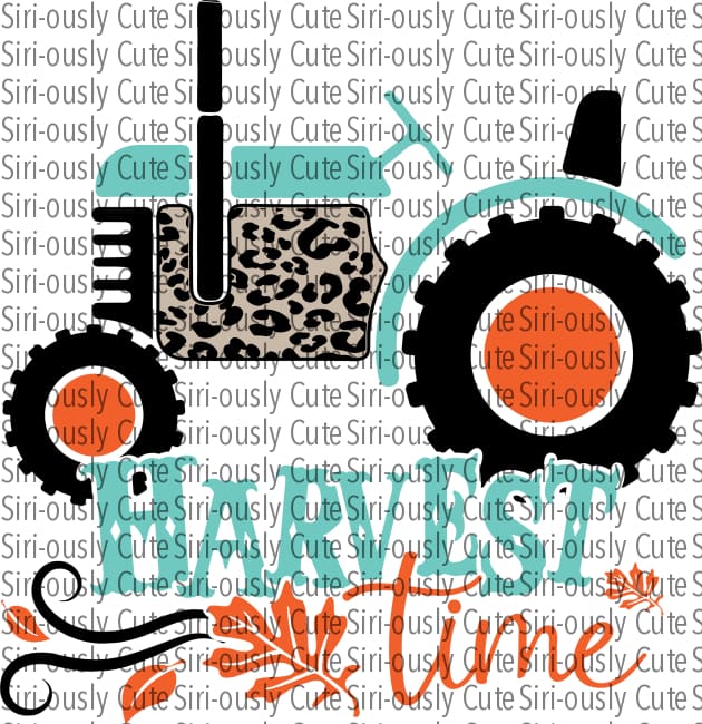 Harvest Time - Turquoise And Leopard Tractor