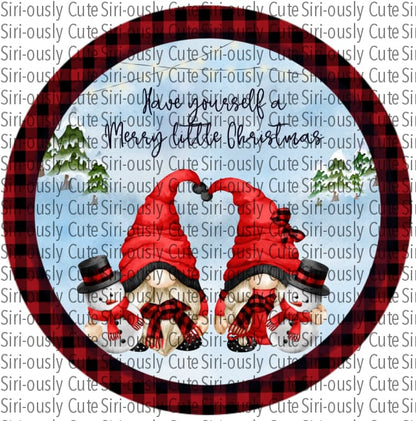 Have Yourself A Merry Little Christmas - Plaid Gnomes Round