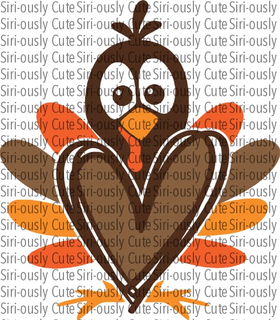 Heart Turkey - Brown And Orange