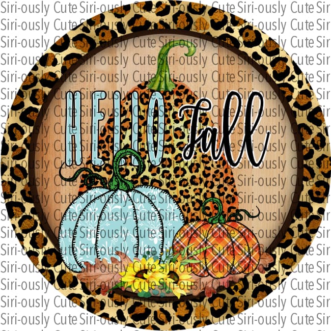 Hello Fall - Leopard Border Round