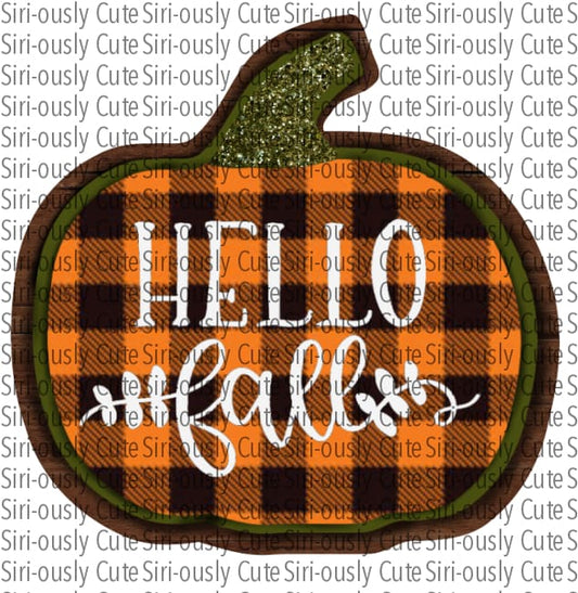 Hello Fall - Plaid Pumpkin