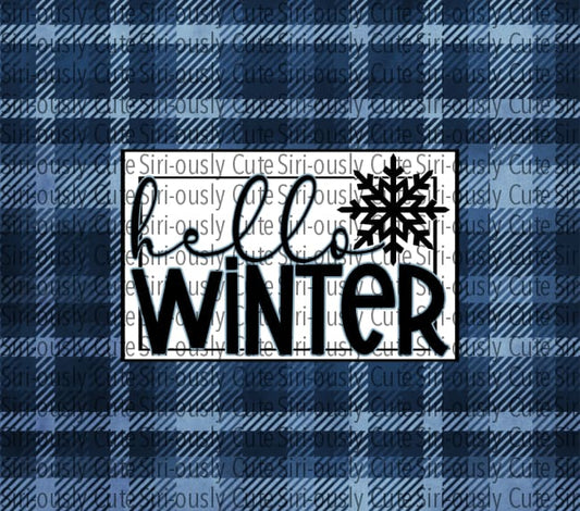 Hello Winter Blue Plaid Straight Tumbler