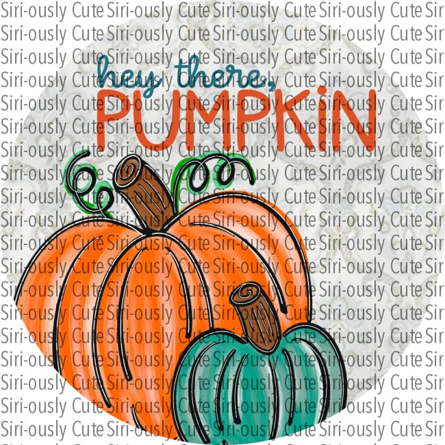 Hey There Pumpkin - Blue And Orange Pumpkins Round