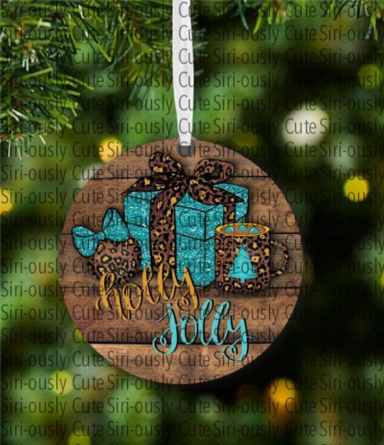 Holly Jolly - Turquoise And Leopard Round