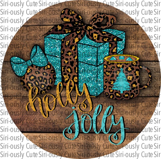 Holly Jolly - Turquoise And Leopard Round