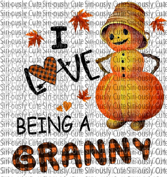 I Love Being A Granny - Pumpkin With Hat