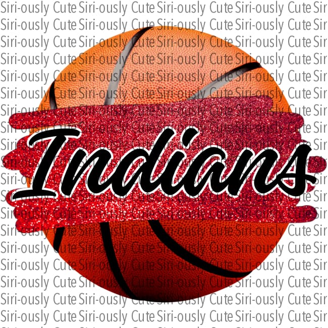 Indians - Red Glitter Basketball