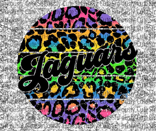 Jaguars - Bright Leopard Silver Glitter Straight Tumbler Sublimation Transfer