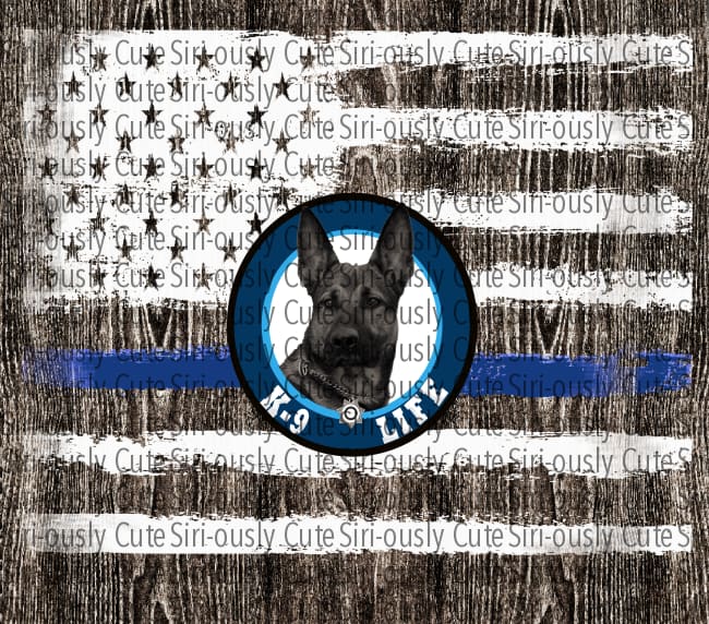 K-9 Life - Woodgrain With Flag