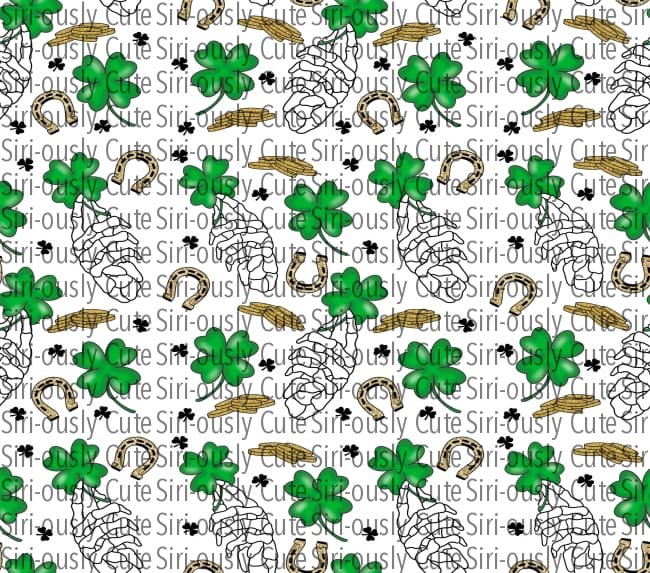 Lucky - Skeleton Hand With Shamrocks Straight Tumbler