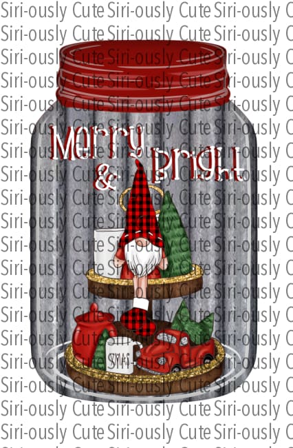 Merry And Bright - Metal Mason Jar