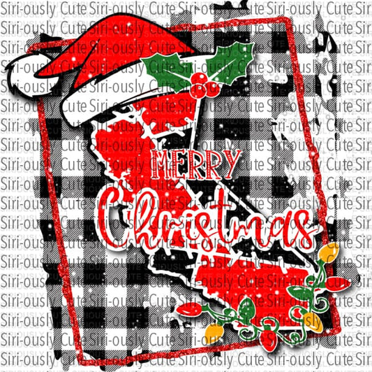 Merry Christmas Buffalo Print- California