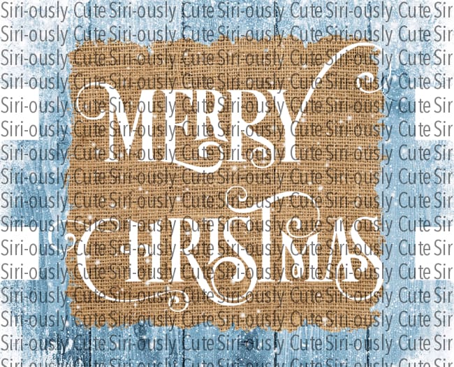 Merry Christmas Burlap - Wood Plank