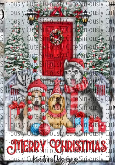 Merry Christmas Dog Flag Sublimation Transfers